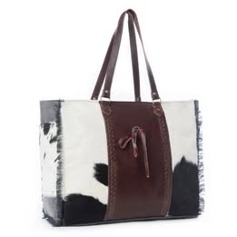 Magdalena Cross-Stitched, Leather, Handmade Weekender Bag