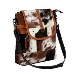 Tucker Ridge Hair-On Leather Shoulder / Crossbody Bag - Handmade