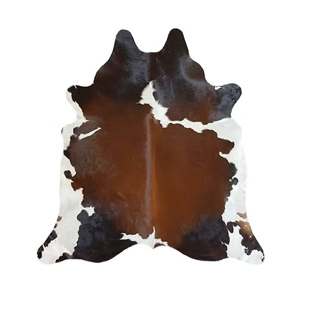 Classic Tri-Color — Black, White, Reddish Cowhide