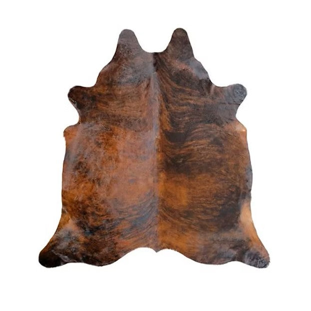 Deep Red and Charcoal/Black Brindle Pattern Cowhide