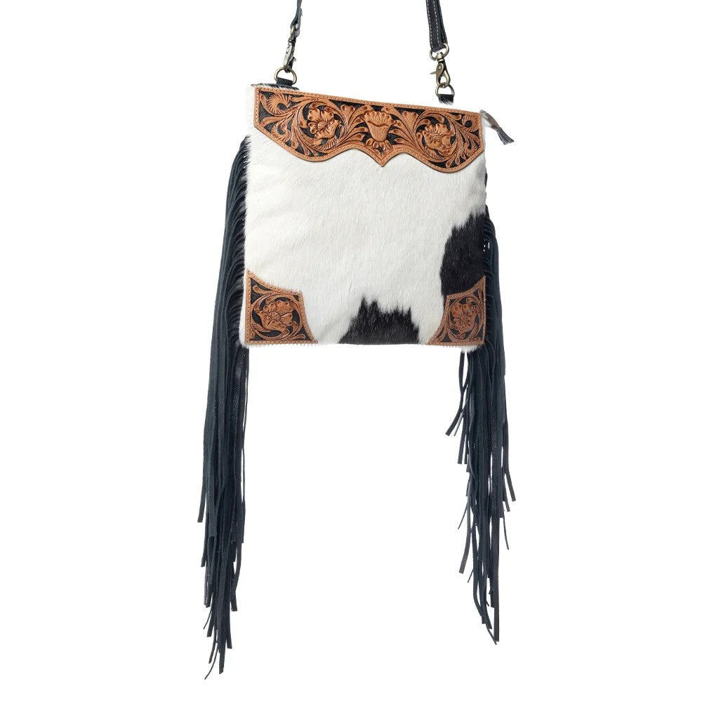 Tumbleweed Trail Fringed Hand-Tooled Bag